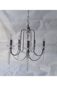 Vk Home Aydınlatma Kadem 3'lü Siyah Metal Modern Cam Salon-Oturma Odası Avize
