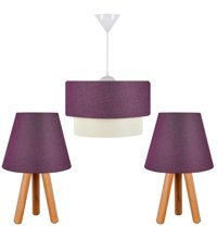 Esslight Narin 3'lü Siyah Modern Metal Salon-Oturma Odası Avize