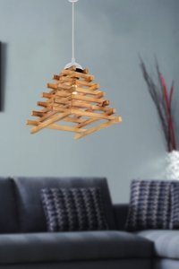 Bby Home & Desıgn Largo Tekli Bej Sarkıt Modern Kumaş Salon-Oturma Odası Avize