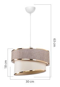 Luna Lighting 3'lü Bej Kumandalı Modern Alüminyum Salon-Oturma Odası Avize