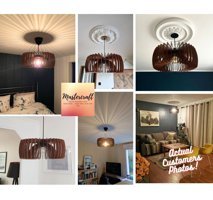 Fer Avize Ekobe Tekli Beyaz Sarkıt Modern Metal Salon-Oturma Odası Avize