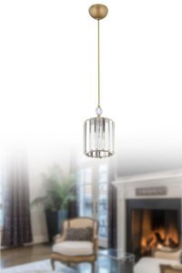 Homing Ayd-2920 Tekli Pembe Baskılı Modern Kumaş Bebek-Çocuk Odası Avize