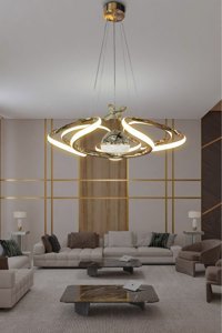 Ladco Aydınlatma A-4811-2 2'li Altın Boru Modern Alüminyum Salon-Oturma Odası Avize