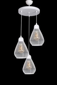 Ezgi Tekli Beyaz Sarkıt Metal Salon-Oturma Odası Avize