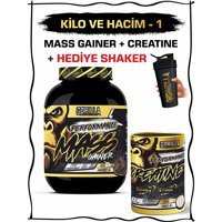 Gorilla Nutrition Çikolata Aromalı 40 Servis Kas Yapıcı Gainer 4000 gr Toz + Kreatin Aromasız 350 gr