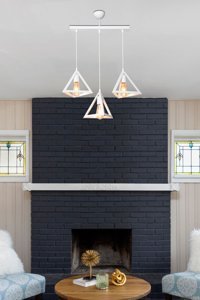 Modalight 3'lü Siyah Sarkıt Modern Ahşap Salon-Oturma Odası Avize