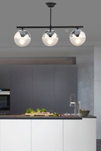 Modelight 3'lü Bej Sarkıt Modern Plastik Salon-Oturma Odası Avize