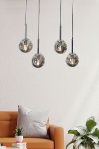 Lumenistanbul Akses Tekli Beyaz Sarkıt Modern Plastik Salon-Oturma Odası Avize