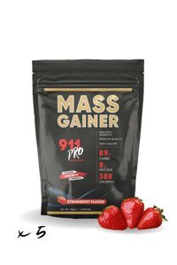 911 Pro Nutrition Çilek Aromalı 5 Servis Kas Yapıcı Gainer 5x100 gr Toz