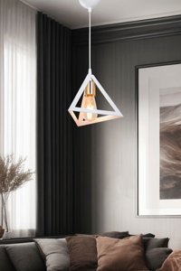 Modalight Tekli Siyah Sarkıt Modern Ahşap Salon-Oturma Odası Avize