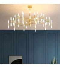 Kayled Tekli Siyah Ledli Modern Alüminyum Salon-Oturma Odası Avize