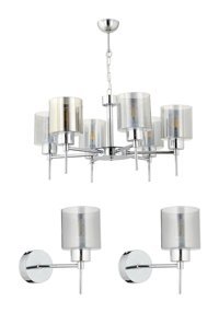 Apliqa Bürke 6'lı Kahverengi Sarkıt Modern Metal Salon-Oturma Odası Avize