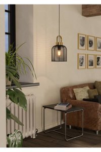 Eglo Camaloza 3'lü Siyah Silindir Modern Çelik Salon-Oturma Odası Avize