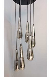 Woodhub Tekli Pembe Pasta Modern Kumaş Salon-Oturma Odası Avize
