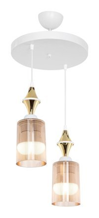 Luna Lighting 2801-6A-28 6'lı Çok Renkli Sivri Cam Modern Metal Salon-Oturma Odası Avize