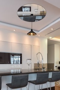 Cici Odam Yıldızlı Mavi Balon Tutan Fil Tekli Çok Renkli Sarkıt Modern Kumaş Bebek-Çocuk Odası Avize