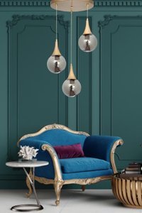 Evsehomes Tekli Pembe Baskılı Modern Kumaş Bebek-Çocuk Odası Avize