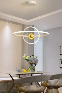 Abajur Evim Paris Tekli Beyaz Modern Alüminyum Salon Avize