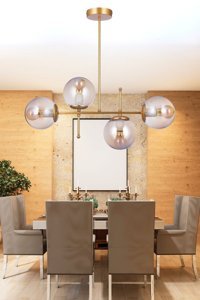 Varsthree Tekli Altın Metal Modern Çelik Salon-Oturma Odası Avize
