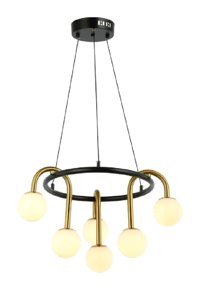 Modelight Tekli Siyah Ahşap Modern Ahşap Salon-Oturma Odası Avize