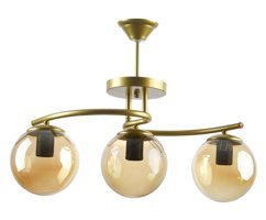Fer Avize Beray 3'lü Mavi Sarkıt Modern Cam Salon-Oturma Odası Avize