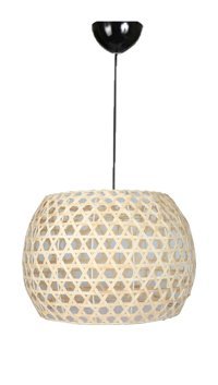 Luna Lighting 4458-72 Tekli Bej Hasır Rustik Bambu Salon-Oturma Odası Avize