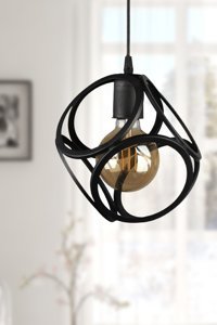 Begüsa Buğlem Tekli Siyah Sarkıt Modern Cam Salon-Oturma Odası Avize