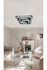 Luna Lighting 4461-25-01 Tekli Beyaz Hasır Rustik Bambu Salon-Oturma Odası Avize