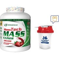 Powertech Çilek Aromalı 30 Servis Kas Yapıcı Gainer 3600 gr Toz + Shaker