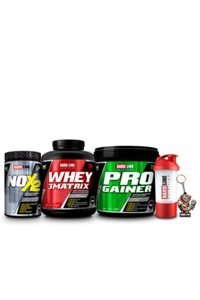 Hardline Nutrition Progainer Pro Gainer 25 Servis Kas Yapıcı Gainer 5000 gr Toz + Whey 3 Matrix Protein Tozu + Nox2
