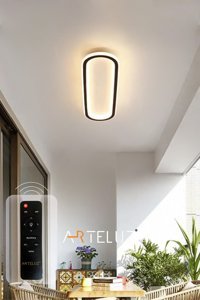 Arteluz Tekli Siyah Kumandalı Modern Alüminyum Salon-Oturma Odası Avize