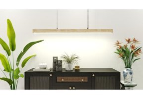 Avizella 2'li Beyaz Şapkalı Modern Ahşap Salon-Oturma Odası Avize