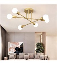 Kraliçe 6'lı Altın Sarkıt Modern Metal Salon-Oturma Odası Avize
