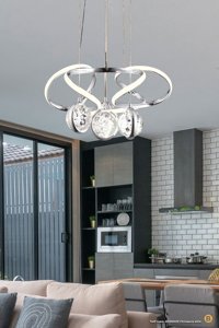 Bundera 2'li Siyah Metal Modern Metal Salon-Oturma Odası Avize