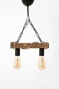 Luna Lighting 935717 Tekli Kahverengi Hasır Rustik Bambu Salon-Oturma Odası Avize