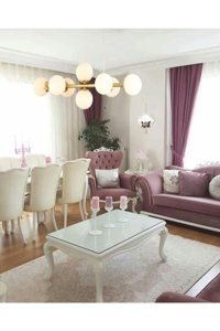 Özcan Aydınlatma 4461-11-01 Domatia Tekli Beyaz Hasır Rustik Bambu Salon-Oturma Odası Avize