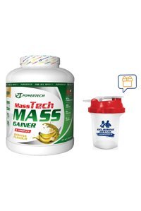 Powertech Muz Aromalı 30 Servis Kas Yapıcı Gainer 3600 gr Toz + Shaker