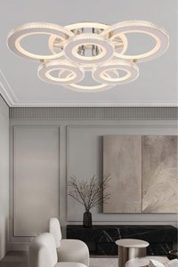 Elyus Albert 2'li Beyaz Halka Modern Alüminyum Salon-Oturma Odası Avize