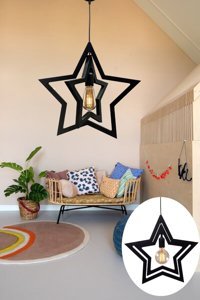 Tt Aydınlatma Tt040-Sy 3'lü Siyah Ledli Modern Alüminyum Salon-Oturma Odası Avize