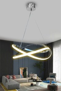 Ladco Aydınlatma A-513-4Y Tekli Siyah Ledli Modern Alüminyum Salon-Oturma Odası Avize