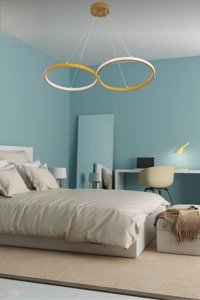 Lumenistanbul 2'li Gri Plastik Modern Plastik Salon-Oturma Odası Avize