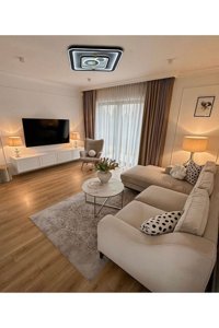 Luna Lighting 4739C-1A-21 Homii C Cam Tekli Şeffaf Sarkıt Modern Metal Salon-Oturma Odası Avize