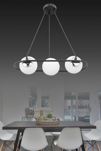 Erzurum Sedef Avize Mm-11440-4 Bpt 4'lü Siyah Sarkıt Rustik Çelik Salon-Oturma Odası Avize