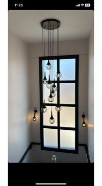 Begüsa No:1 Tekli Beyaz Sarkıt Modern Ahşap Salon-Oturma Odası Avize