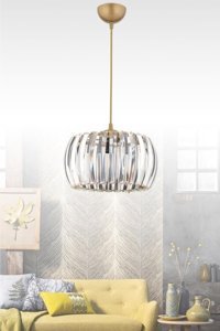Hmydesign Hnmd-42 Tekli Ekru Hasır Eskitme Hasır Salon-Oturma Odası Avize