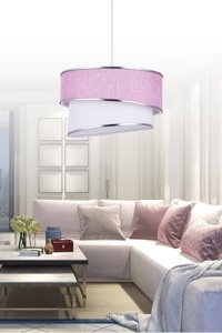 Vivido Abajur Orion Tekli Gri Sensörlü Sarkıt Modern Kumaş Salon-Oturma Odası Avize