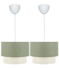 Etsylight Dora 2'li Altın Sarkıt Modern Cam Salon-Oturma Odası Avize