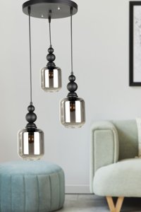 Begüsa 3'lü Siyah Sarkıt Modern Alüminyum Salon-Oturma Odası Avize