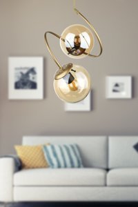 Begüsa 2'li Kahverengi Sarkıt Modern Ahşap Salon-Oturma Odası Avize