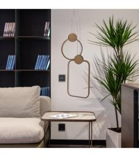 Venon Nüvit 3'lü Altın Sarkıt Modern Alüminyum Salon-Oturma Odası Avize